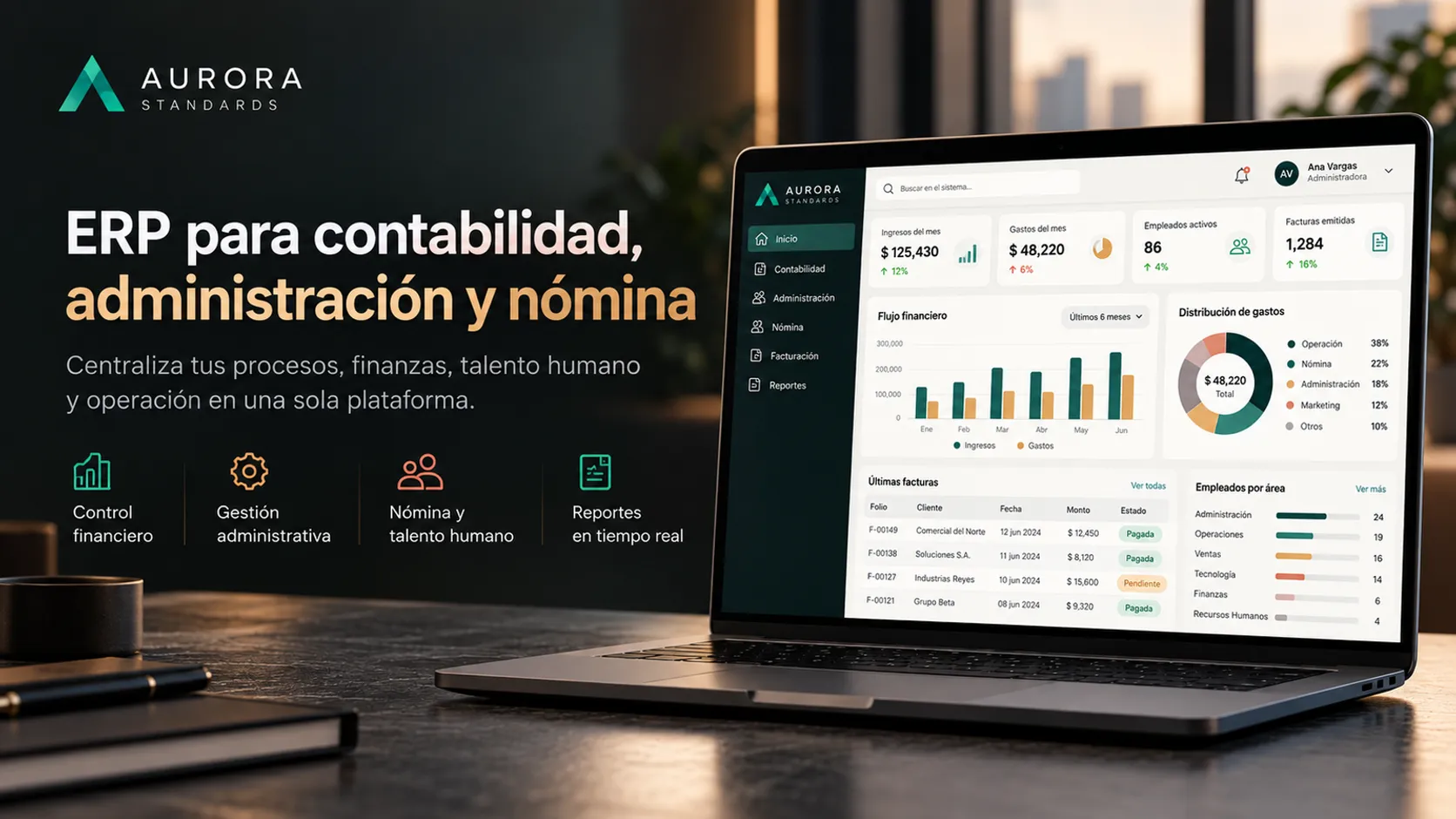 ERP para contabilidad, administración y nómina